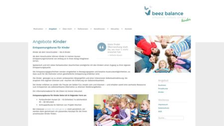 beez balance - Unterseite: Kinderangebot